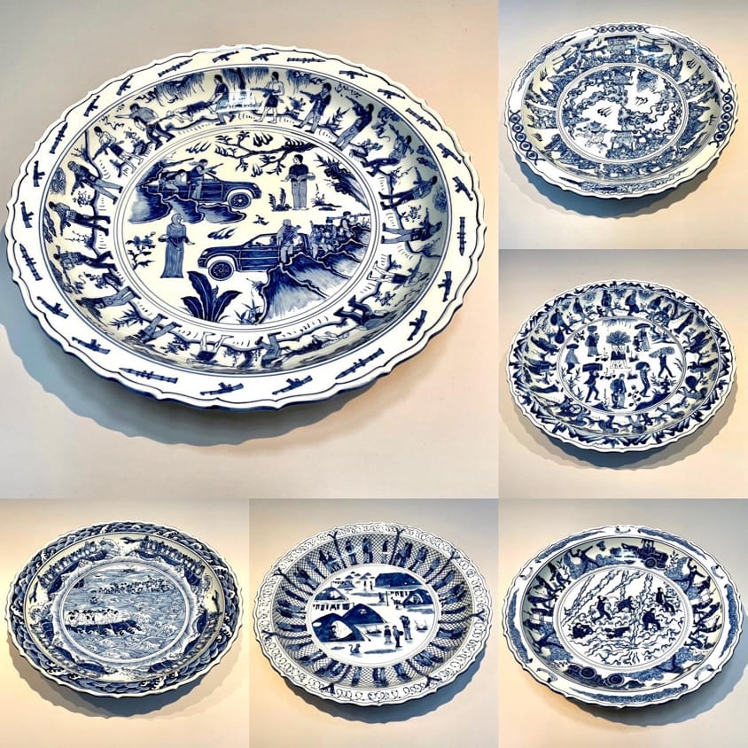 ‘Blue – and – White Porcelain Plates’ (2017)